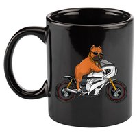 Pitbull Riding Motorcycle Funny Pit Bull Biker Pittie Dog 11oz C Handle Ceramic Mug
