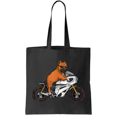 Pitbull Riding Motorcycle Funny Pit Bull Biker Pittie Dog Bag