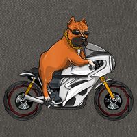 Pitbull Riding Motorcycle Funny Pit Bull Biker Pittie Dog Cotton Canvas Backpack