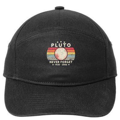 Pluto Retro Never Forget Space Science 7-Panel Snapback Hat