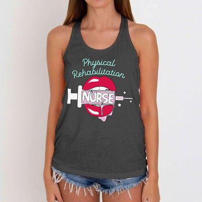 Physical Rehabilitation Nurse Cute Rn Rehab Nursing Hot Lips Women's Knotted Racerback Tank