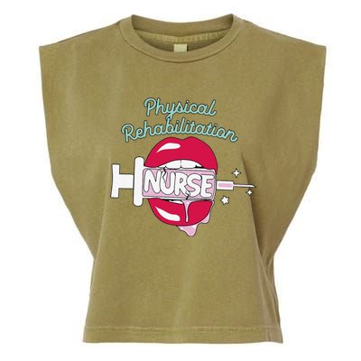 Physical Rehabilitation Nurse Cute Rn Rehab Nursing Hot Lips Garment-Dyed Women's Muscle Tee