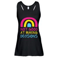 Pansexual Rainbow Not Good At Making Decisions Pan Pride Ladies Essential Flowy Tank