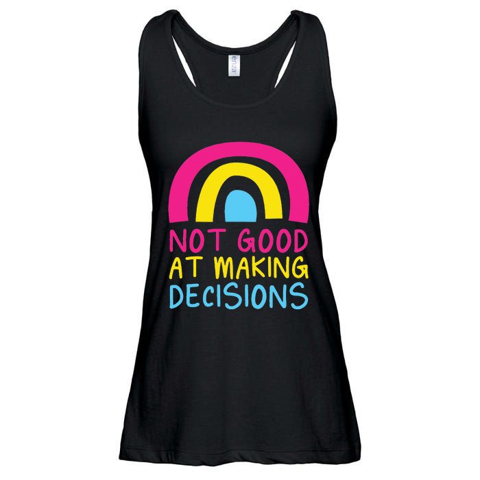 Pansexual Rainbow Not Good At Making Decisions Pan Pride Ladies Essential Flowy Tank