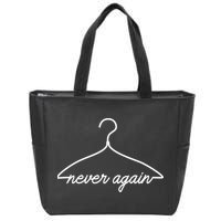 Pro Roe Never Again Wire Hanger Zip Tote Bag