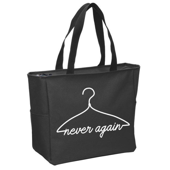 Pro Roe Never Again Wire Hanger Zip Tote Bag
