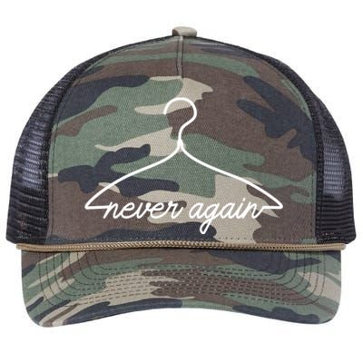 Pro Roe Never Again Wire Hanger Retro Rope Trucker Hat Cap