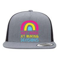 Pansexual Rainbow Not Good At Making Decisions Pan Pride Flat Bill Trucker Hat