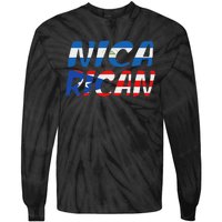 Puerto Rico & Nicaragua Nica Heritage Puerto Rican Flag Tie-Dye Long Sleeve Shirt