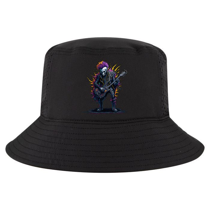 Punk rock n roll skeleton Cool Comfort Performance Bucket Hat