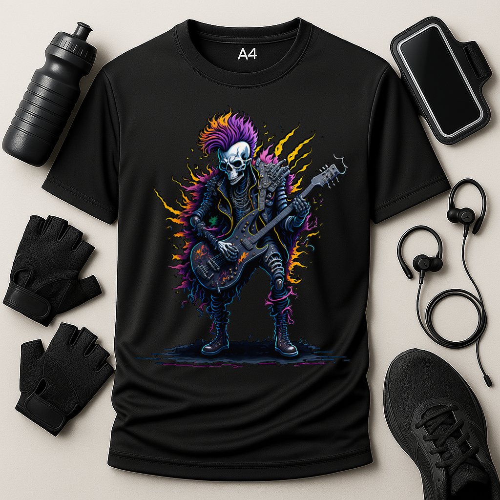 Punk rock n roll skeleton Performance Shirt