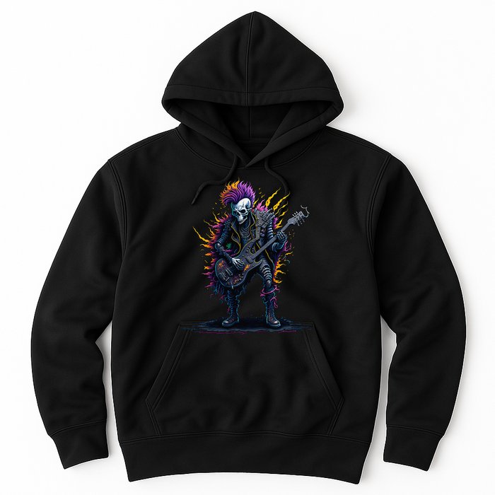 Punk rock n roll skeleton Hoodie