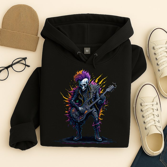 Punk rock n roll skeleton Hoodie