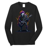 Punk rock n roll skeleton Long Sleeve Shirt