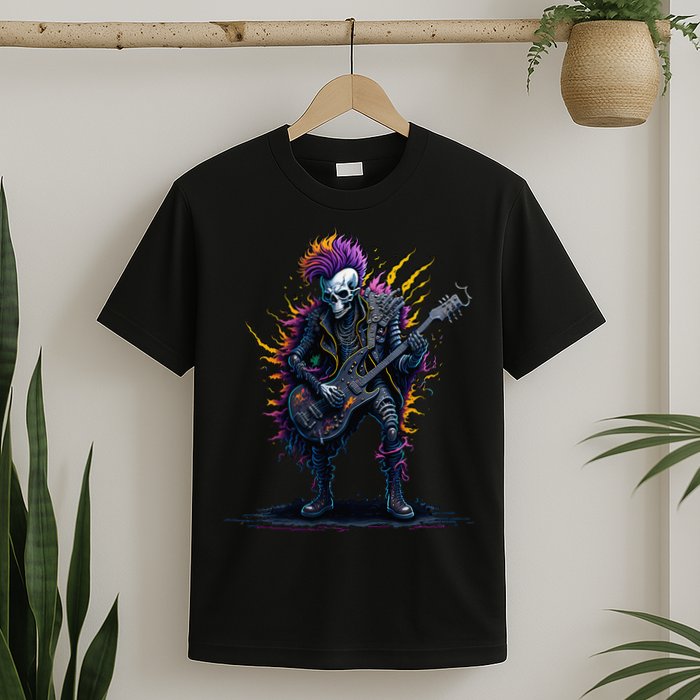 Punk rock n roll skeleton T-Shirt