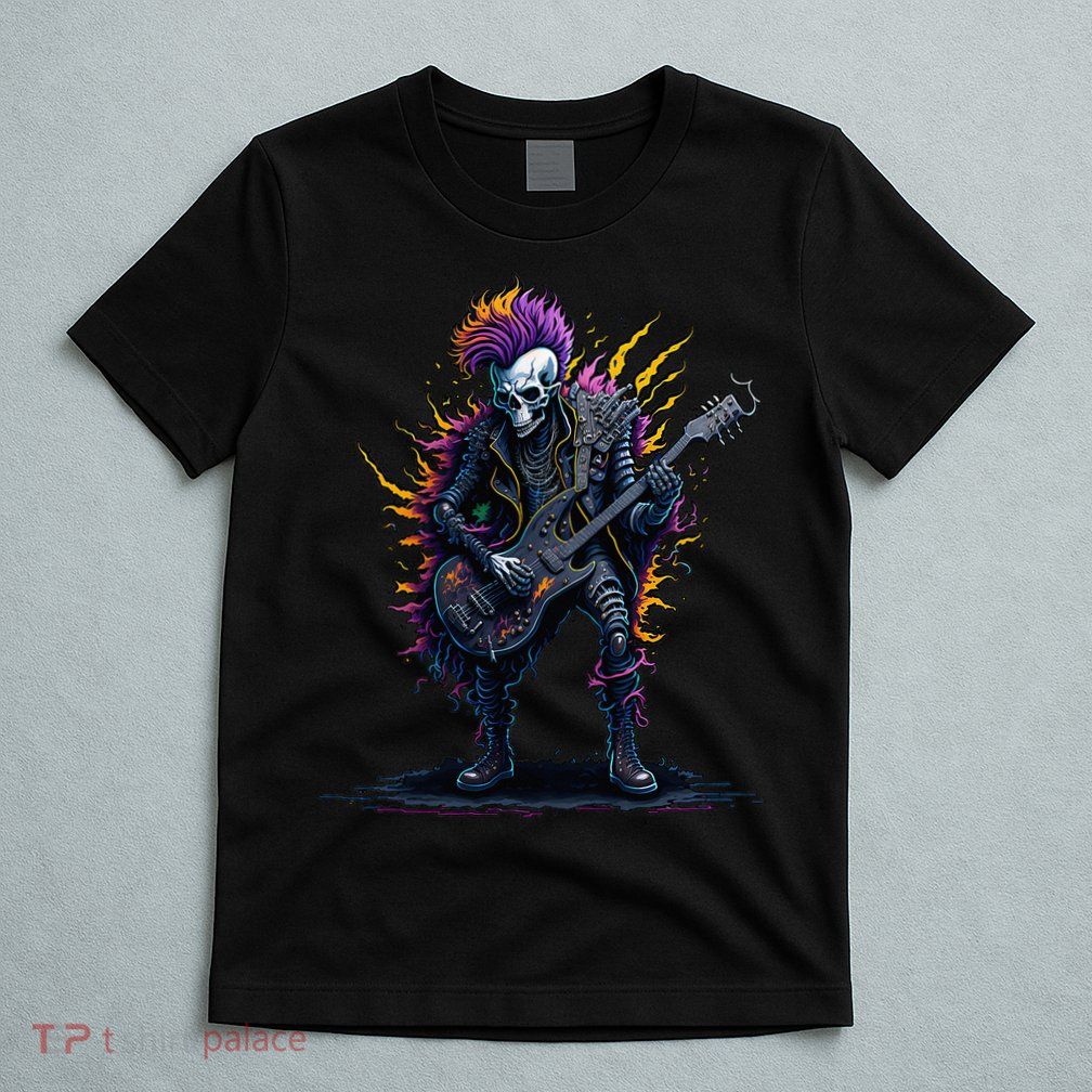 Punk rock n roll skeleton T-Shirt