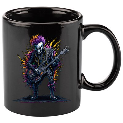 Punk rock n roll skeleton 11oz C Handle Ceramic Mug