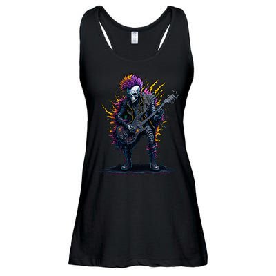 Punk rock n roll skeleton Ladies Essential Flowy Tank