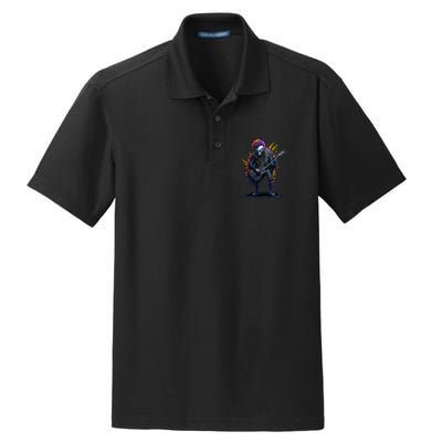 Punk rock n roll skeleton Dry Zone Grid Polo