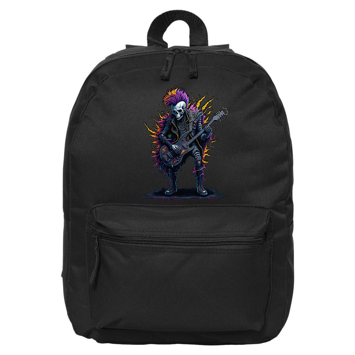 Punk rock n roll skeleton 16 in Basic Backpack
