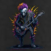 Punk rock n roll skeleton Premium Pullover Hoodie