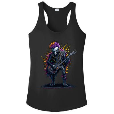 Punk rock n roll skeleton Ladies PosiCharge Competitor Racerback Tank