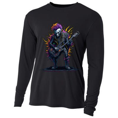 Punk rock n roll skeleton Cooling Performance Long Sleeve Crew