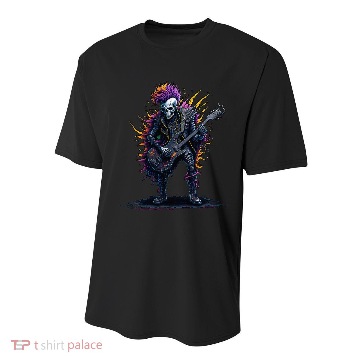 Punk rock n roll skeleton Youth Performance Sprint T-Shirt
