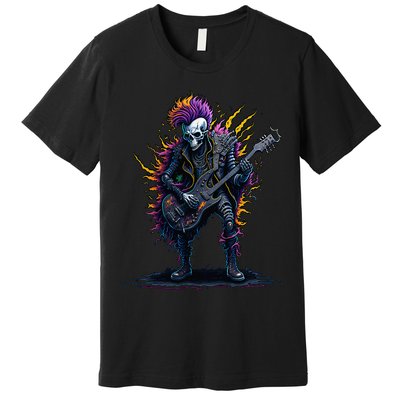 Punk rock n roll skeleton Premium T-Shirt