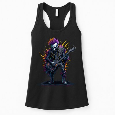 Punk rock n roll skeleton Womens Tank Top
