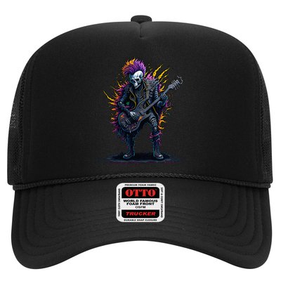 Punk rock n roll skeleton Trucker Hat