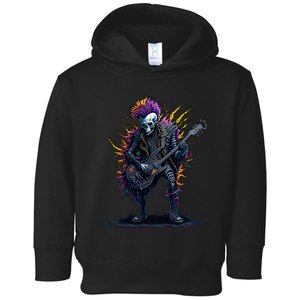 Punk rock n roll skeleton Toddler Hoodie