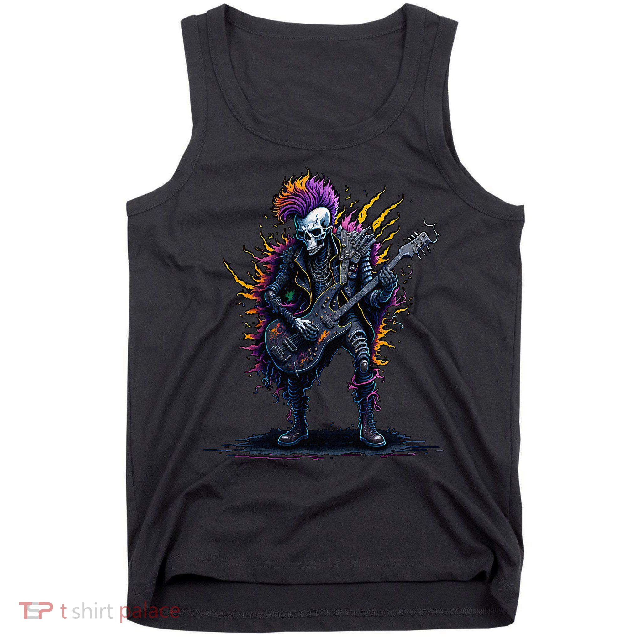Punk rock n roll skeleton Tank Top
