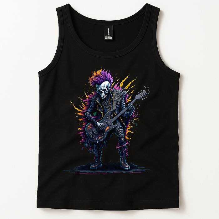 Punk rock n roll skeleton Tank Top