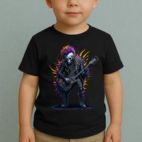 Punk rock n roll skeleton Toddler T-Shirt