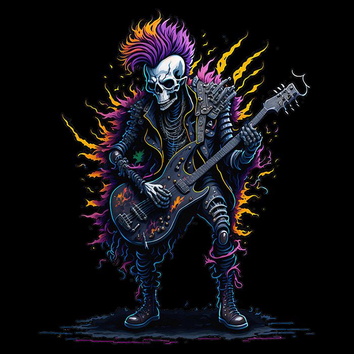 Punk rock n roll skeleton Visor