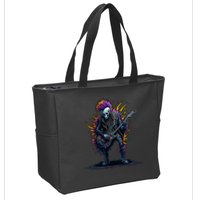Punk rock n roll skeleton Zip Tote Bag