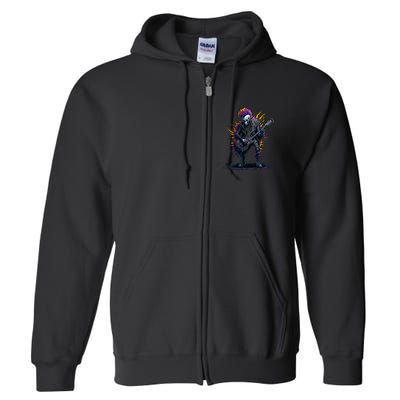 Punk rock n roll skeleton Full Zip Hoodie