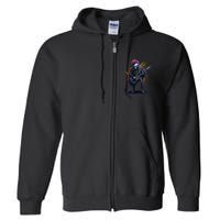 Punk rock n roll skeleton Full Zip Hoodie