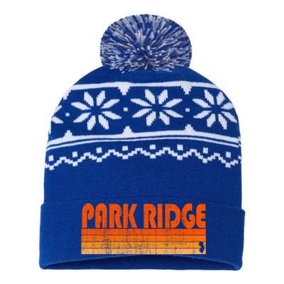 Park Ridge New Jersey Retro 80s Style Gift USA-Made Snowflake Beanie