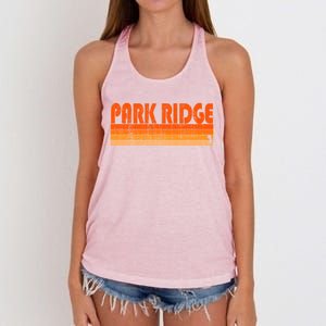 Park Ridge New Jersey Retro 80s Style Gift Women's Knotted Racerback Tank