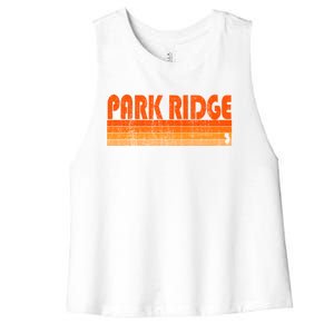 Park Ridge New Jersey Retro 80s Style Gift Women's Racerback Cropped Tank