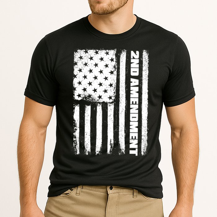 Pro 2nd Amendment American Flag Cooling Performance Crew T-Shirt