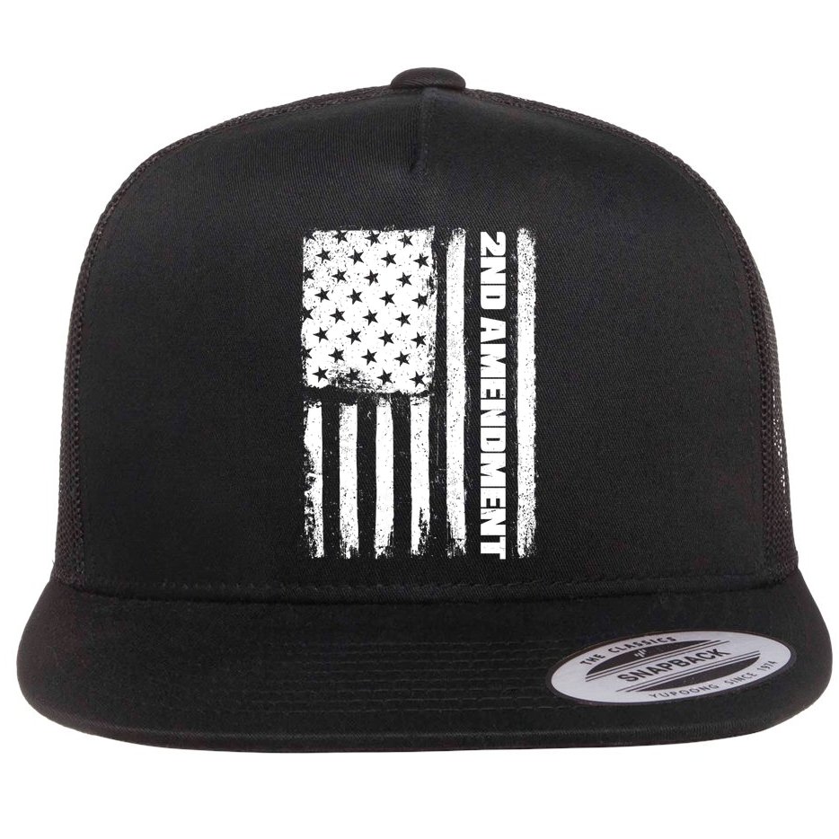 Pro 2nd Amendment American Flag Flat Bill Trucker Hat