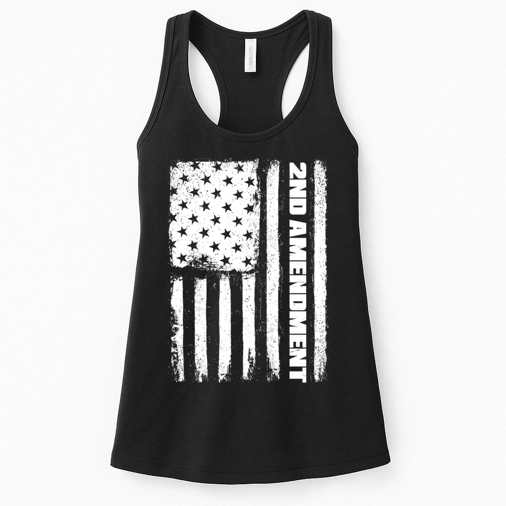 Pro 2nd Amendment American Flag Womens Tank Top