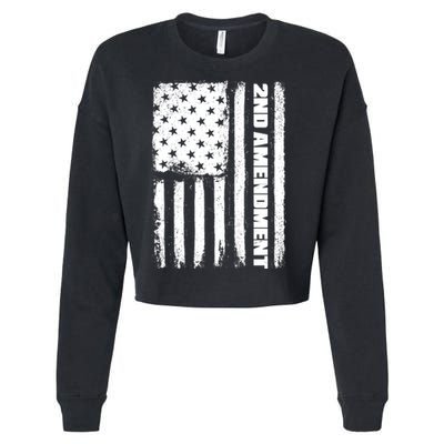 Pro 2nd Amendment American Flag Cropped Pullover Crew