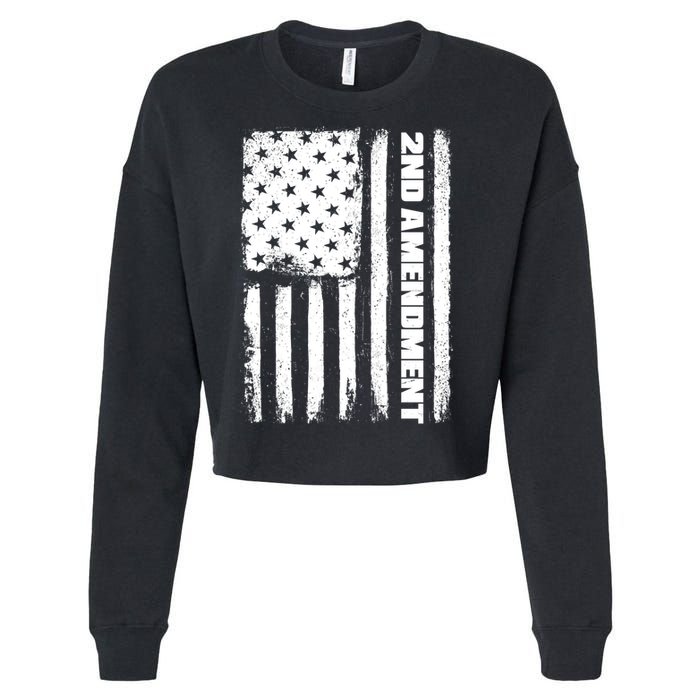 Pro 2nd Amendment American Flag Cropped Pullover Crew