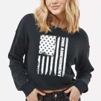 Pro 2nd Amendment American Flag Cropped Pullover Crew
