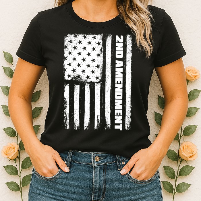 Pro 2nd Amendment American Flag Womens T-Shirt