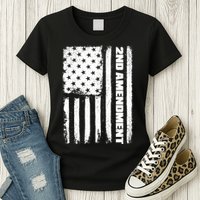Pro 2nd Amendment American Flag Womens T-Shirt